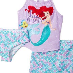 NWT Disney Little Mermaid 3 piece swimsuit set
